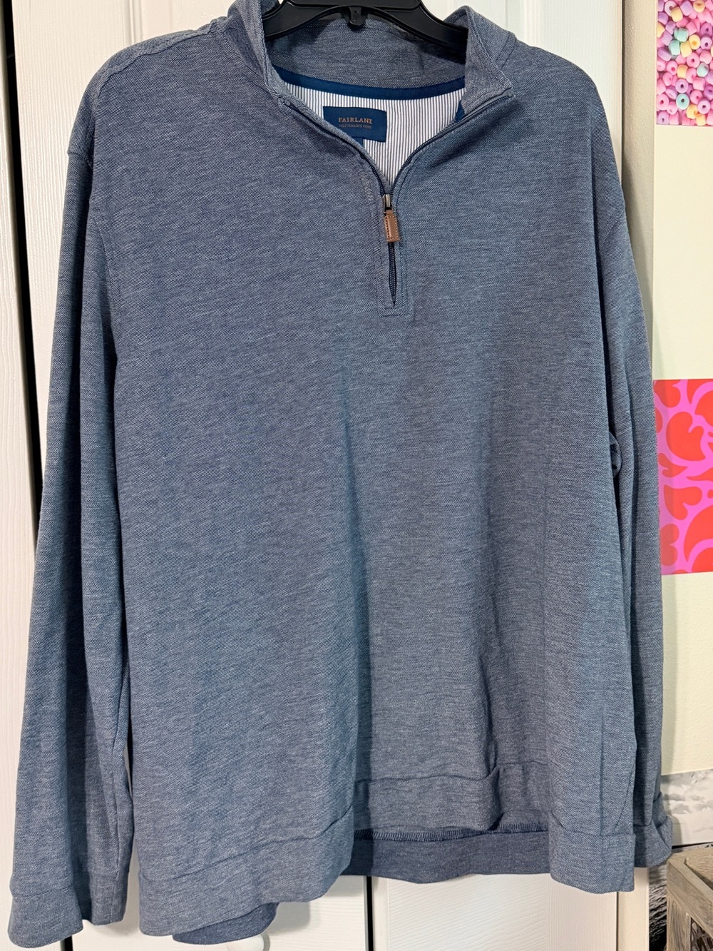 Men's Heather Blue Quarter-Zip Fairlane Sweater